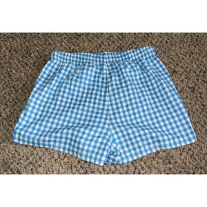 Colsie Women's Boxer Pajama Shorts Blue White Gingham Size Medium thumbnail 6