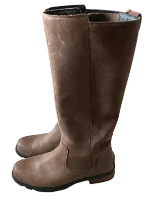 Sorel women’s Emelie tall equestrian riding boots brown waterproof leather sz 8 thumbnail 2