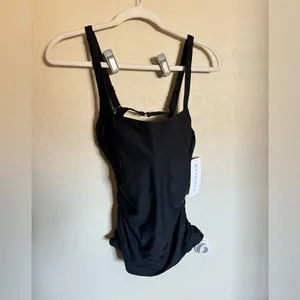 Athleta Square Neck Bra Cup Tankini‎ Sz 34B/C in Black NEW thumbnail 5