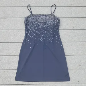 Y2K City Triangles Sparkle Spaghetti Strap Dress | Blue Spaghetti Strap Dress thumbnail 1