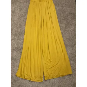 NWT Jluxlabel Yellow Mustard Devyn Wide-Leg Viscose Pants, M thumbnail 4