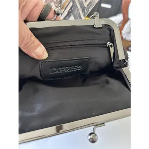 EXPRESS Black Sparkling‎ Chain Strap Kiss-lock Evening Bag Clutch Sequined thumbnail 3