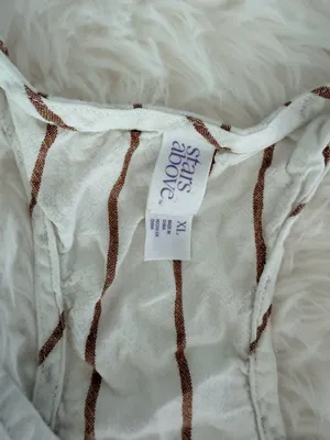 Stars Above White and Brown Striped Racerback Tank Top Size XL thumbnail 2