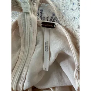 Free People Cream Half Sleeve Lace Mini Dress With Open Back thumbnail 4