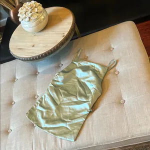 Zara Satin Mint Green Backless Top Size XS thumbnail 2