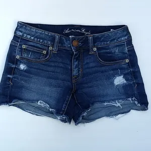 American Eagle Destroyed Super Stretch Shorts Sz 6 thumbnail 2