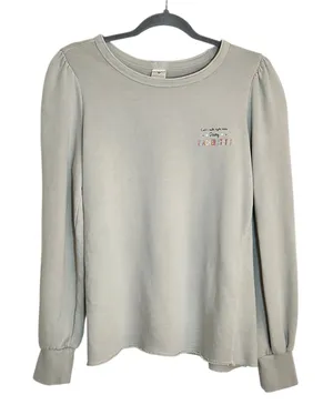 Teacher Graphic Sweatshirt Taupe “Can’t Talk Right Now Doing Teacher Stuff” Sz M thumbnail 1