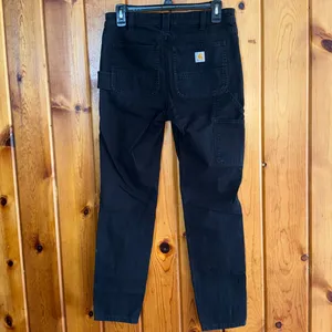 Carhartt womens Black slim fit jeans pants utility pants size 4 regular fit thumbnail 4