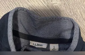 L.L. Bean Womens Navy Blue Knit 1/4 Button Pullover Sweater Sweatshirt Size S thumbnail 6