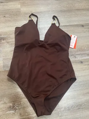 sofia by sofia vergara ring plunge 1 pc 360 degree shaping and smoothing swim Brown Size XL thumbnail 1