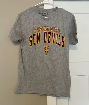 Gray Short Sleeve Tee with Collegiate Design - Arizona State thumbnail 1