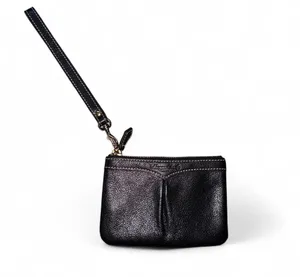 DOONEY & BOURKE Wristlet Wallet Purse Pleated AWL Rich Black Leather Bag ✨ thumbnail 4