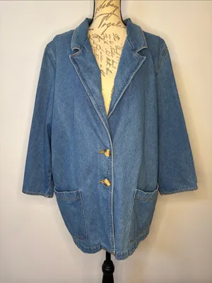 Gitano vintage 80’s 90’s oversized denim blazer L/XL see measurements no tags thumbnail 1