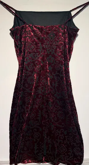 Susan Bristol Y2K velvet burnout cowl neck dress thumbnail 1