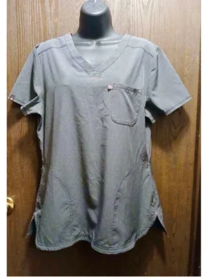Scrubstar Women's Scrub Top Grey V-Neck Ethical Fabric Size M. INV669 A7 thumbnail 7