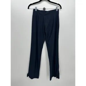 Vtg Y2K Nike Navy Blue Wide Leg Lounge‎ Pants Women Sz S Yoga Slit Active thumbnail 2