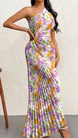 Floral maxi dress Purple Size L thumbnail 1