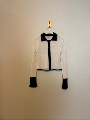 Verge Girl New York Step Knit Top Natural‎ Size Small thumbnail 2