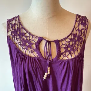 Cable & Gauge Purple Ruched Tunic with Tie Front thumbnail 5