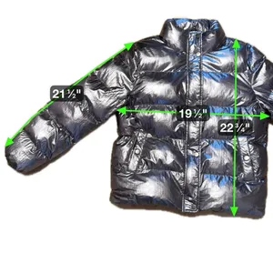 Who What Wear Metallic Silver Puffer Jacket Women’s Medium Shiny Winter Coat thumbnail 6