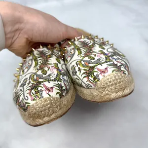 Christian Louboutin Loubi Jungle Ares Spike Studded Flat Espadrille Shoes 41 thumbnail 8