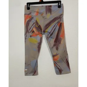alo Women's Multicolor Abstract Capri Leggings Size S Activewear thumbnail 3