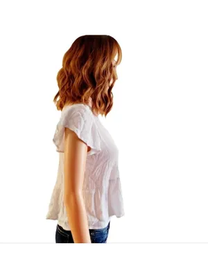 Eyeshadow Crop Top Short Sleeve Button Up Size Medium thumbnail 5