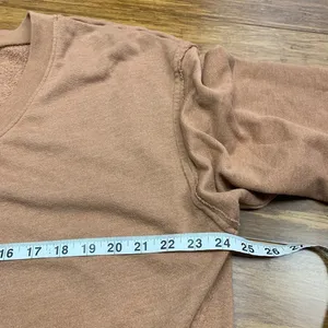 Michael Stars V-Neck Pullover Sweatshirt Womens Size XL Brown Relaxed‎ Fit Comfy thumbnail 7