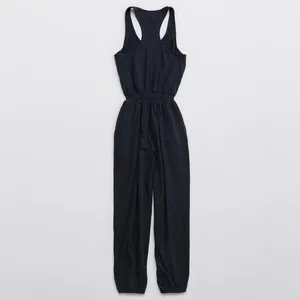 NWOT Aerie Black Track Jumpsuit Size Medium Racerback Lounge Athleisure One Pc thumbnail 7