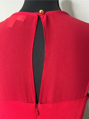 Banana Republic Red Sheer Illusion Panel Fit Flare Dress 8 Sleeveless Mini thumbnail 7
