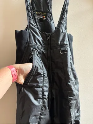 Vintage Alpine Reflections Black Ski Bib Snow Pants Women’s Small Suspender Over thumbnail 4