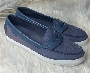 Cole Haan Penny Loafers Women's Size 8.5 B Nantucket Loafer Blue Crocodile thumbnail 1