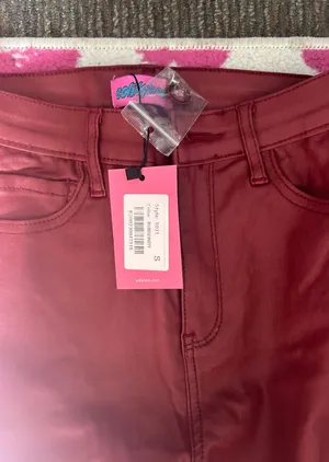 Edikted Flare Faux Leather Pants thumbnail 2