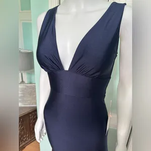 Size Small Navy Fitted Bridesmaid Mother of Bride Groom Prom Gown Dress thumbnail 2