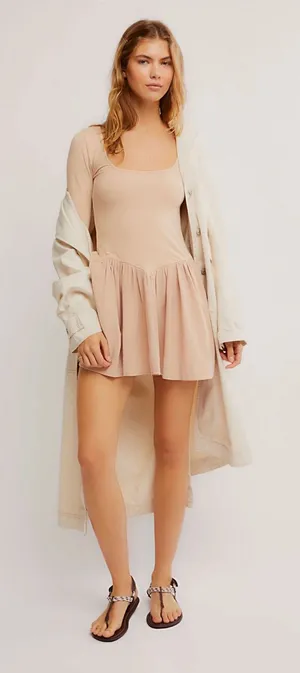 Free People Free-est Onda Drop-Waist Mini Dress Size Small NWT $68 retail Ballet thumbnail 1