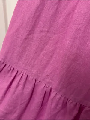 Olivaceous Pink Puff Sleeve Babydoll Linen Dress thumbnail 4
