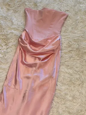 NEW HOUSE OF CB Persephone Strapless Corset Satin & Stretch Crepe pink Gown XS thumbnail 5