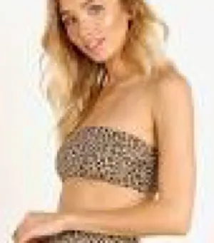 Mara Hoffman Leopard Print Bandeau Sz S thumbnail 1