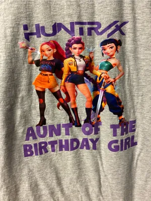 Gildan Gray Short Sleeve Tee with Purple Birthday Graphic thumbnail 2
