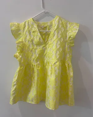 Entro chartreuse jacquard top thumbnail 2