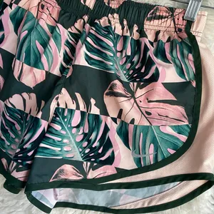 Nike Pink Tropical Palm Green Leaves Print Running Shorts Gym Activewear Sporty thumbnail 3