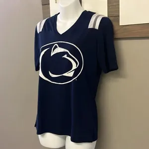 Colosseum Navy White Penn State Nittany Lions Short Sleeve V-Neck T-Shirt- Small thumbnail 2