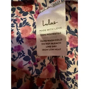 Lulus‎ Floral Babydoll Mini Dress Womens S Pink V Neck Open Back Boho Cottage thumbnail 5