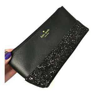 Kate Spade New York Little Shiloh Greta Court Glitter Pouch Black NWT Cityscape thumbnail 2