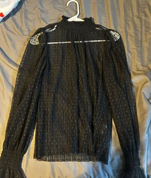 Sheer long sleeve lace top thumbnail 1