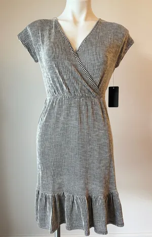 Caution to the Wind Striped Wrap Midi Dress thumbnail 1