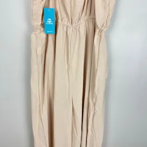 Cupshe Neutral Tie Waist Wide-leg Jumpsuit Beige Semi-sheer Size Large NWT thumbnail 10