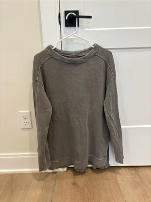 Pilcro by Anthropologie Grey Washed Crewneck Size Meidum thumbnail 2