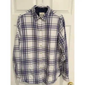 Womens‎ Flannel Snap Front Shirt Blue White Fleece thumbnail 2