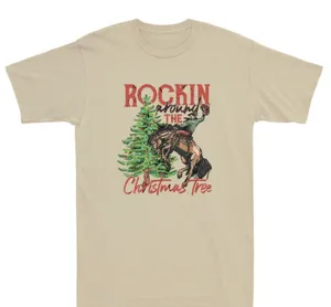 NWT Western Christmas Cowboy Rockin Around Tree Graphic Tee Women’s XL thumbnail 1